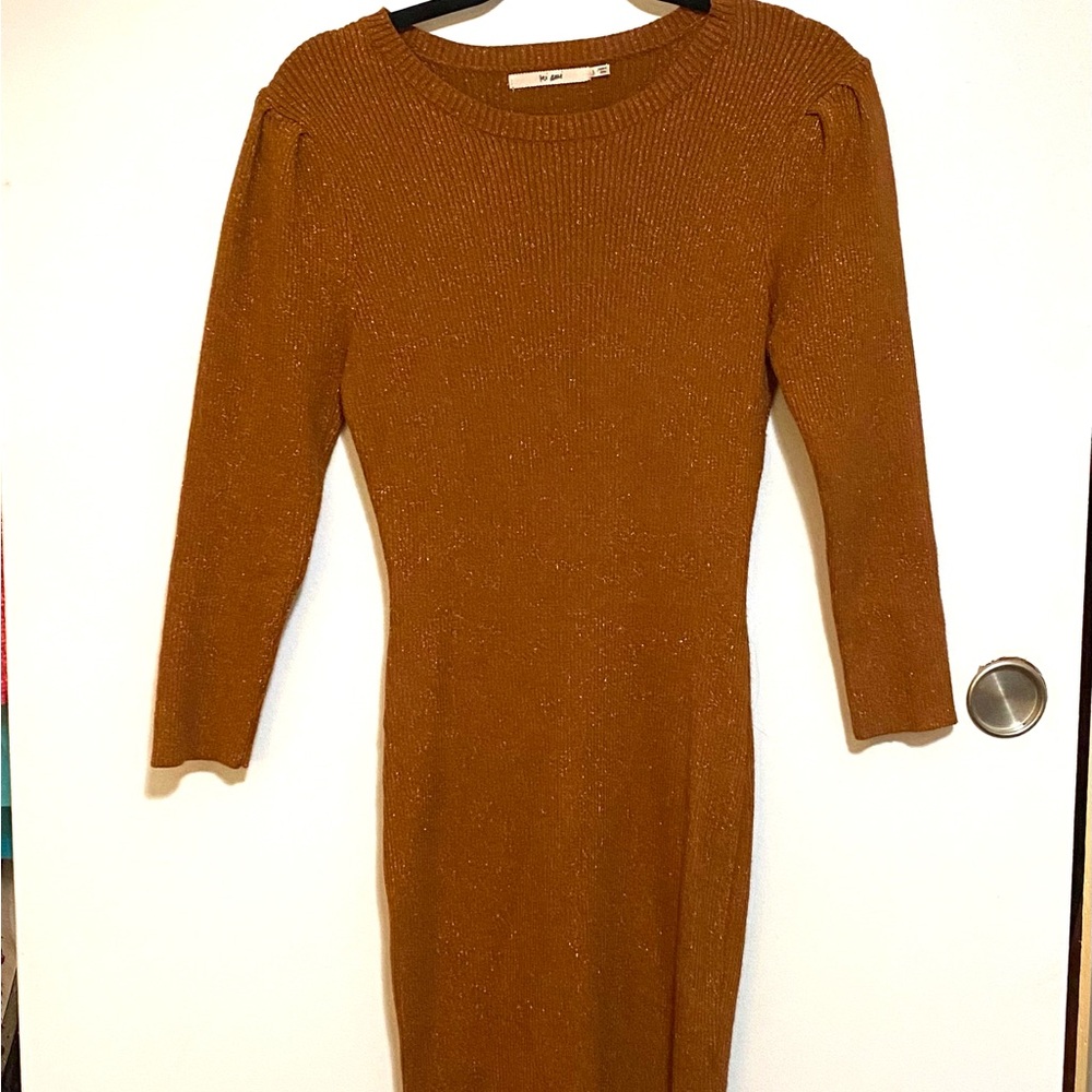 Shimmering Copper Long Sleeve Dress